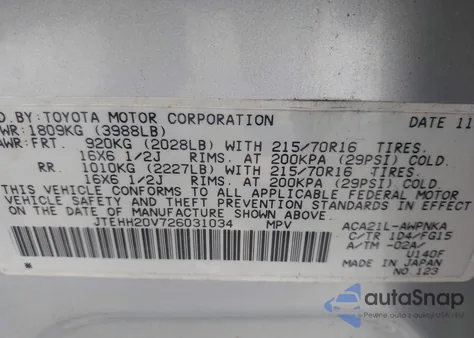 2002 Toyota Rav4 z USA, uszkodzony, nr VIN JTEHH20V726031034